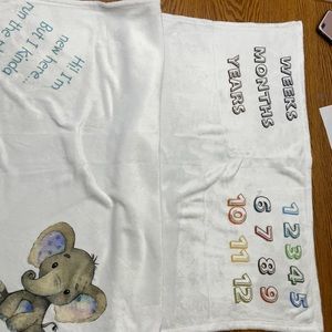 Custom super soft baby blanket (pictures are examples) birth stats, baby’s name.